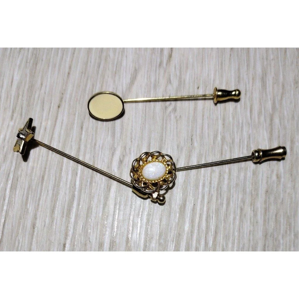 3 Vintage Gold Tone Stick Pins - Monet, Avon - Picture 5 of 5